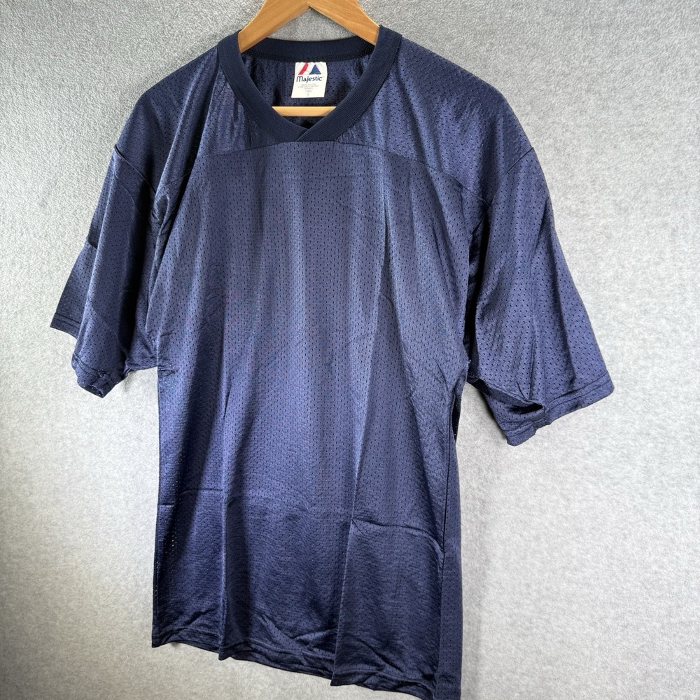 Vintage Majestic Men Blue Athletic Mesh Practice Football Jersey Size Small USA - Picture 2 of 8